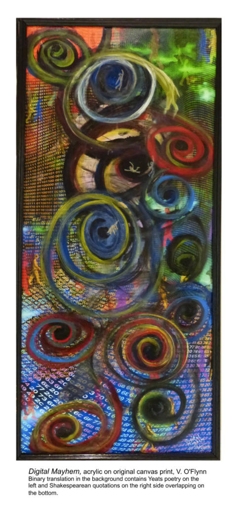 Digital mayhem original digital print with acrylic overlay by Valerie O'Flynn 